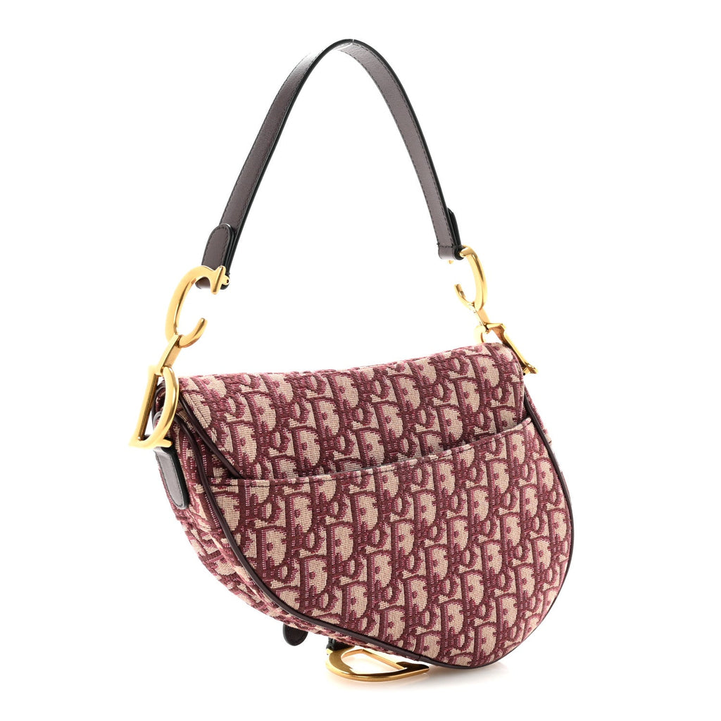 Christian Dior Oblique Saddle Bag Burgundy