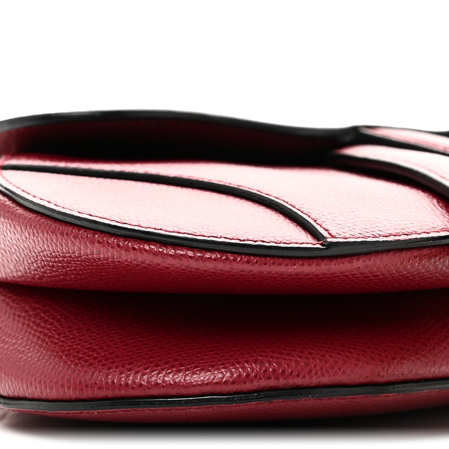 Christian Dior Grained Calfskin Mini Saddle Bag Red