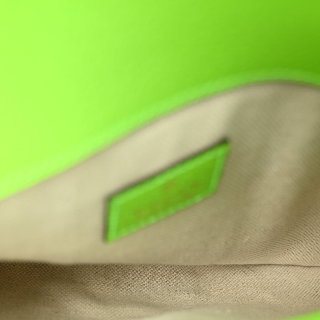 Gucci GG Supreme Monogram Web Small Ophidia Belt Bag Beige Ebony Electric Green
