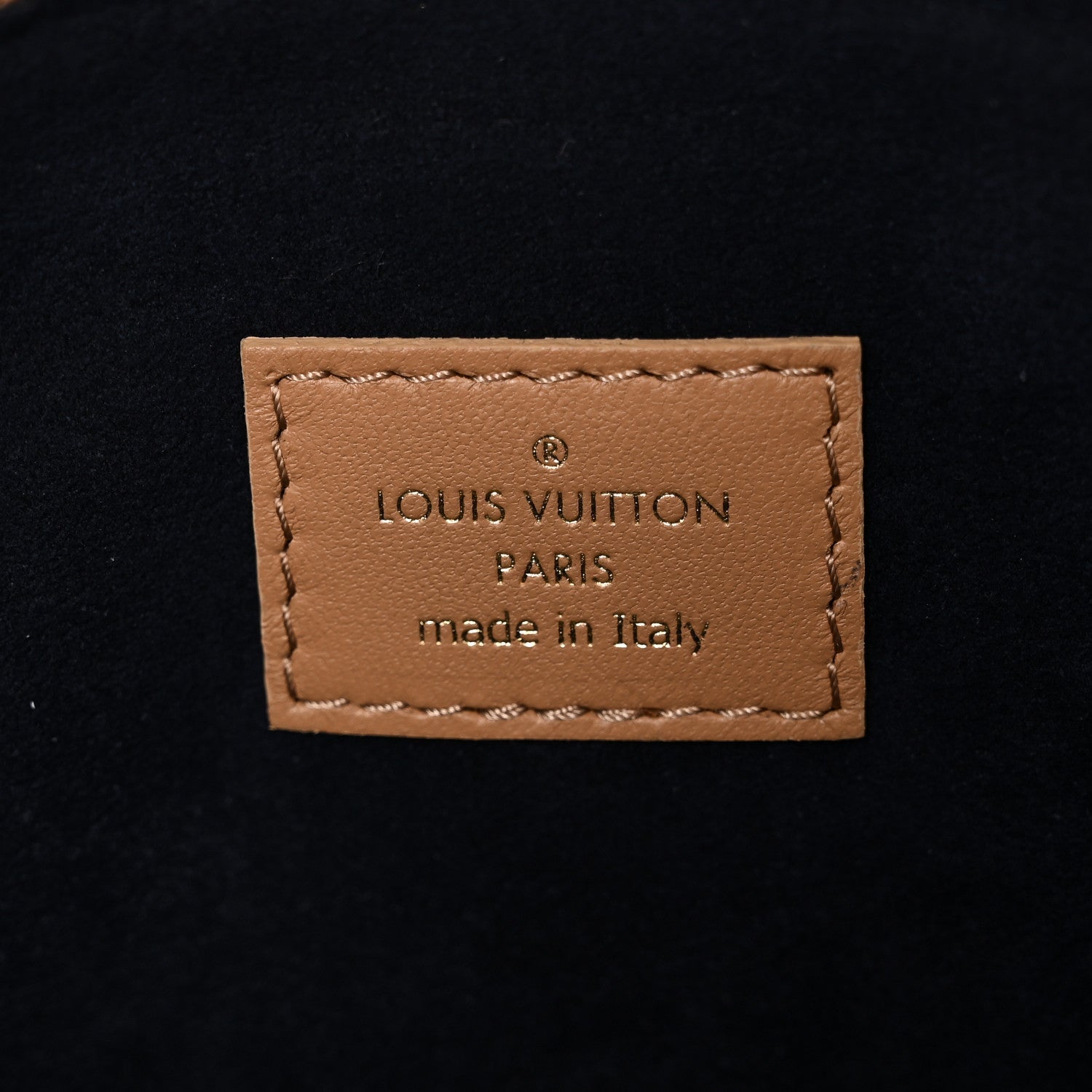 Louis Vuitton Lambskin Embossed Monogram Coussin PM Camel