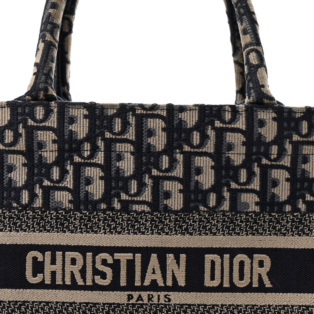Christian Dior Oblique Small Book Tote Blue Multicolor