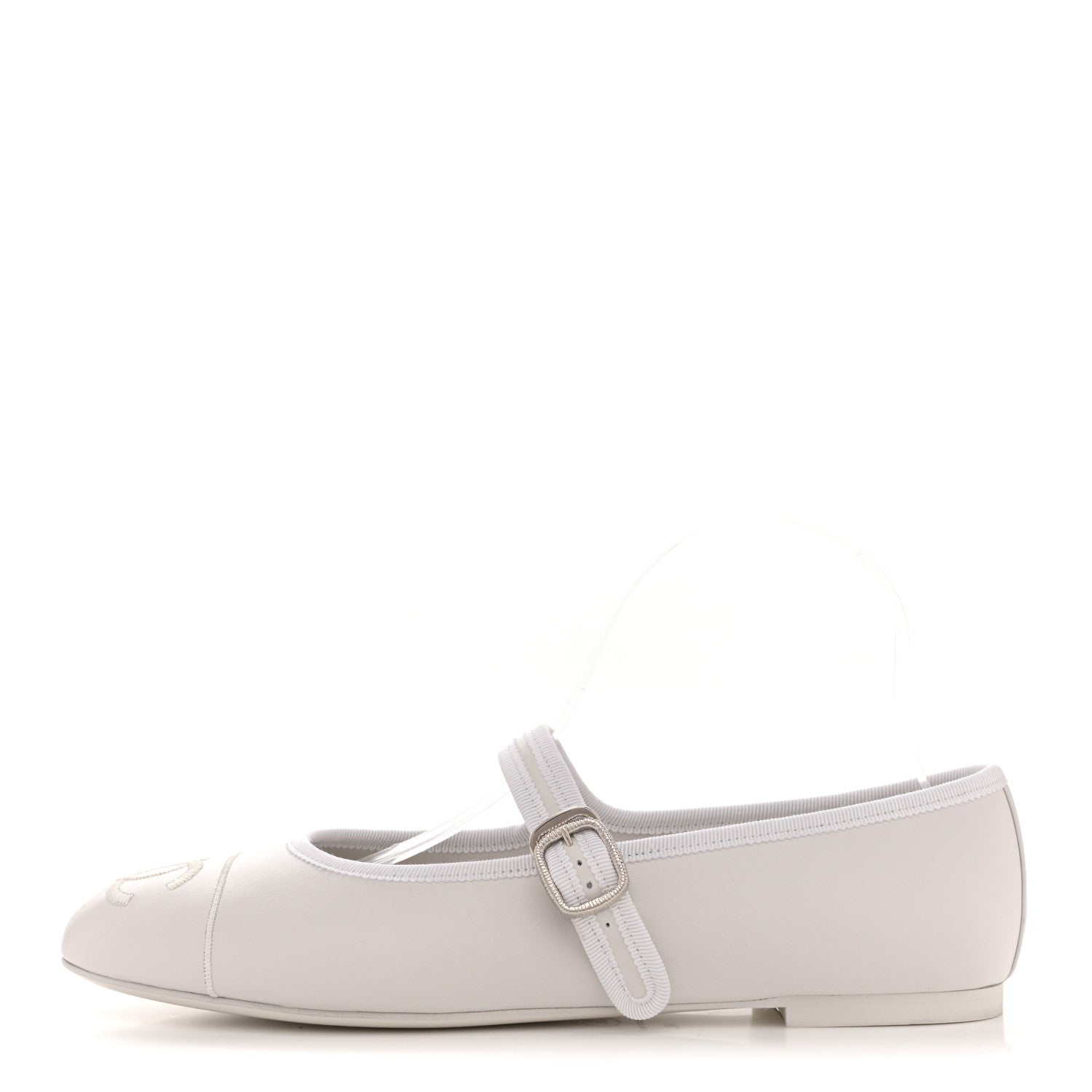 Lambskin Mary Jane Flats 40 White
