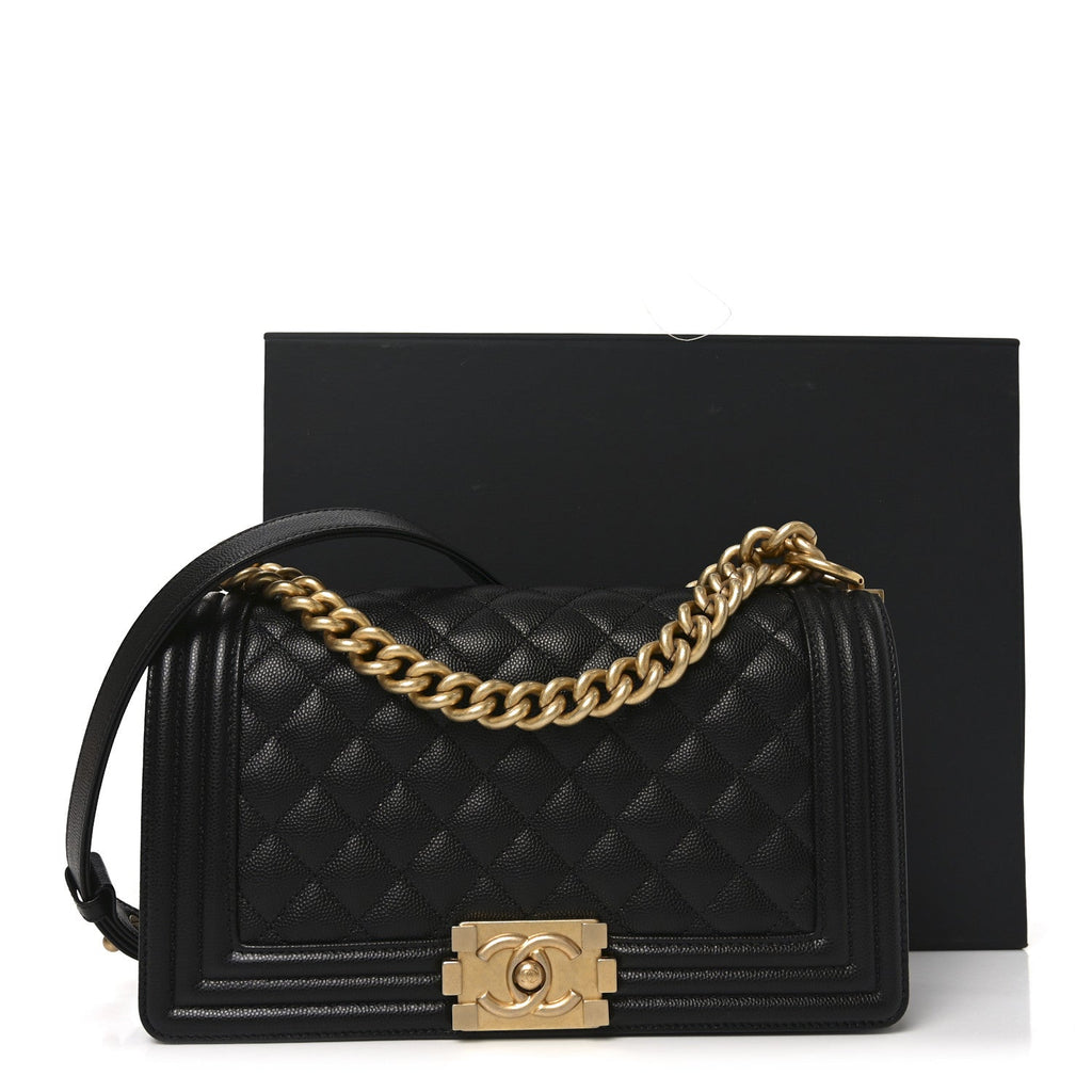 Chanel Caviar Quilted Medium Boy Flap Black