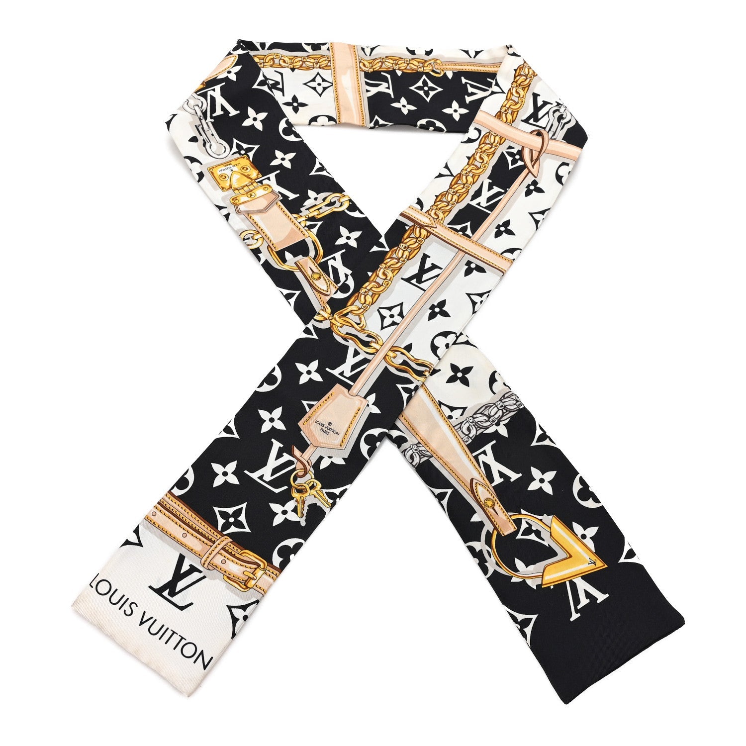 Louis Vuitton Silk Monogram Confidential Bandeau Black