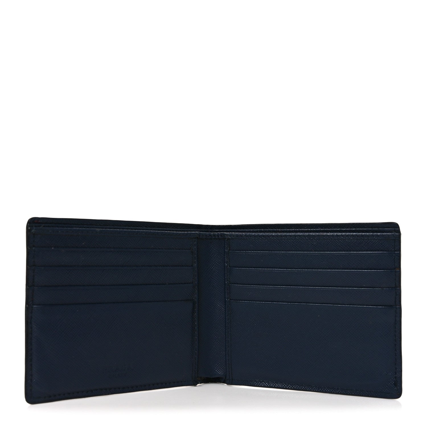 Prada Saffiano Bi-Fold Wallet Baltico Fuoco