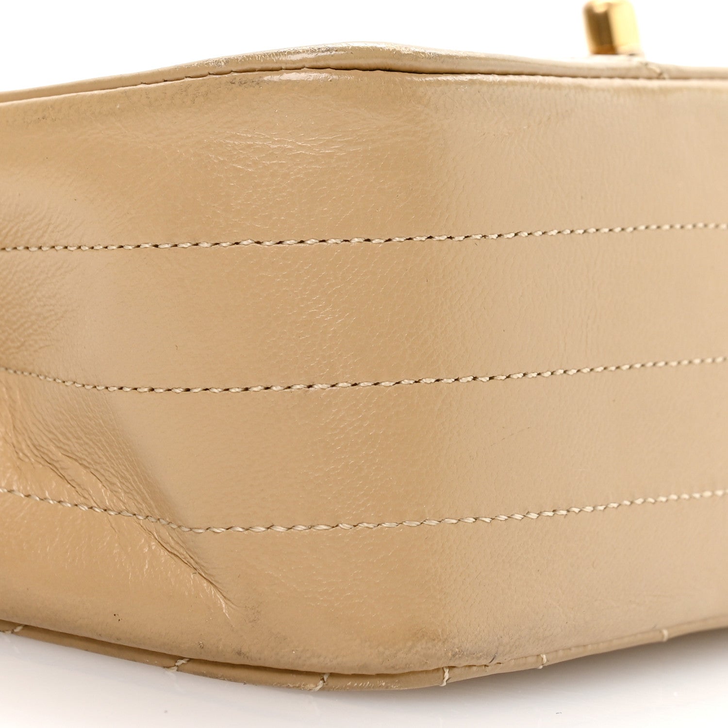 Chanel Lambskin Ribbon Stitched Flap Beige