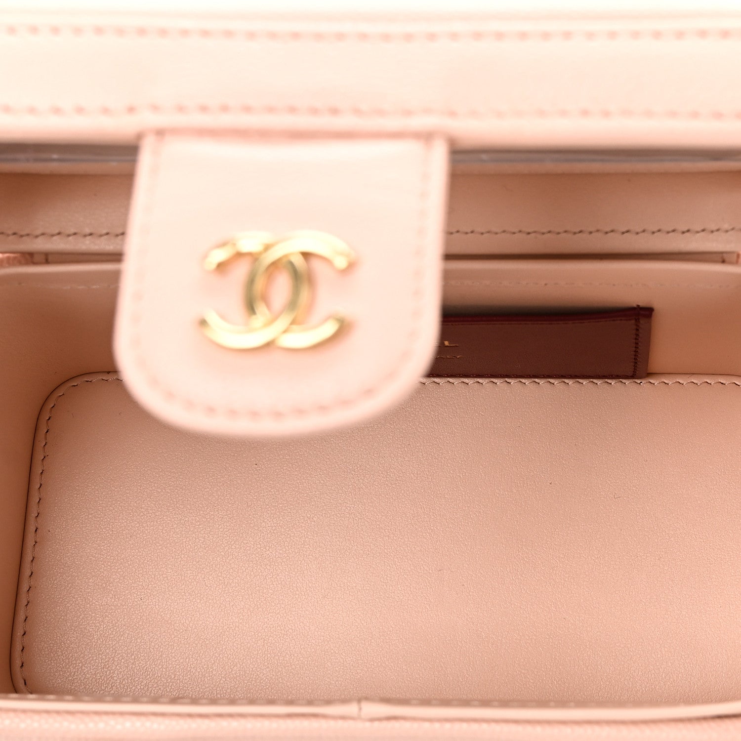 Chanel Shiny Caviar Preppy Coco Long Vanity With Strap Light Pink