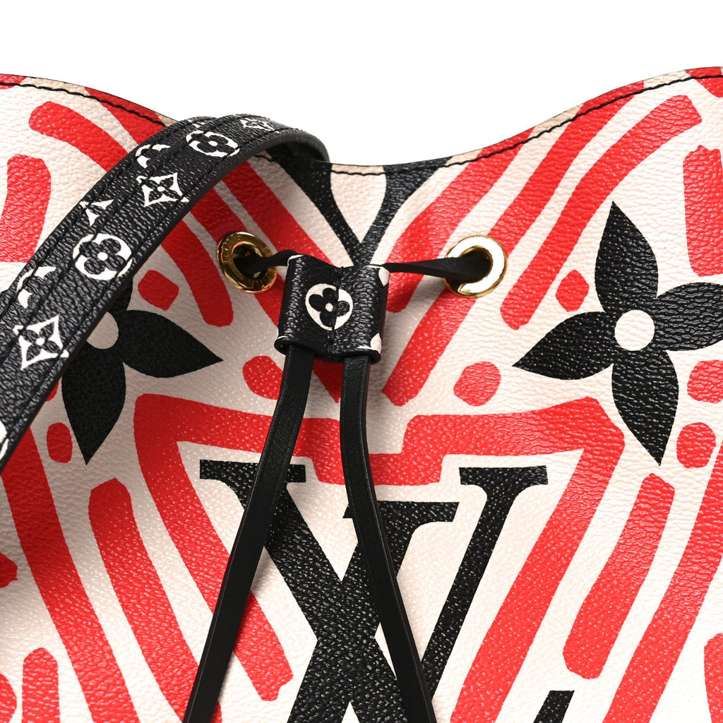 Louis Vuitton Monogram Giant Crafty NeoNoe MM Creme Rouge Black