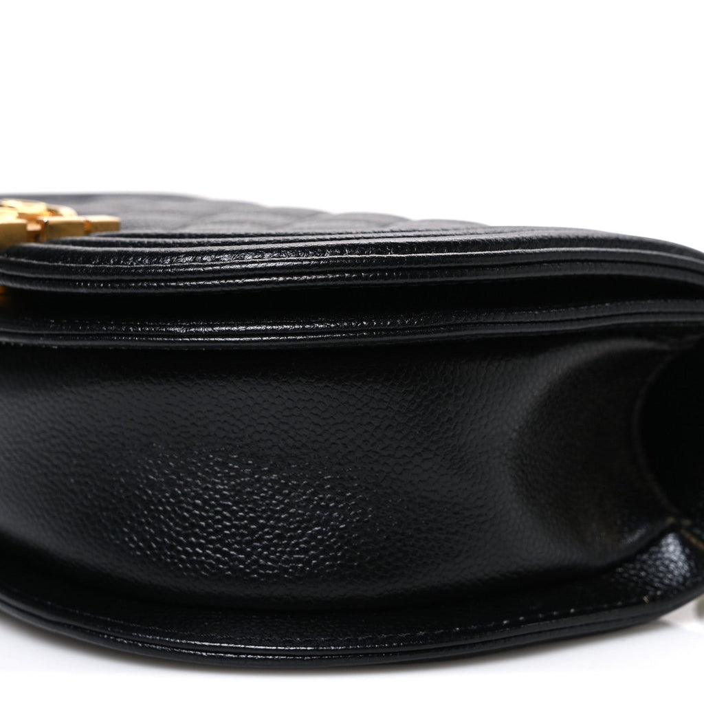 Chanel Caviar Quilted Small Boy Messenger Bag Black