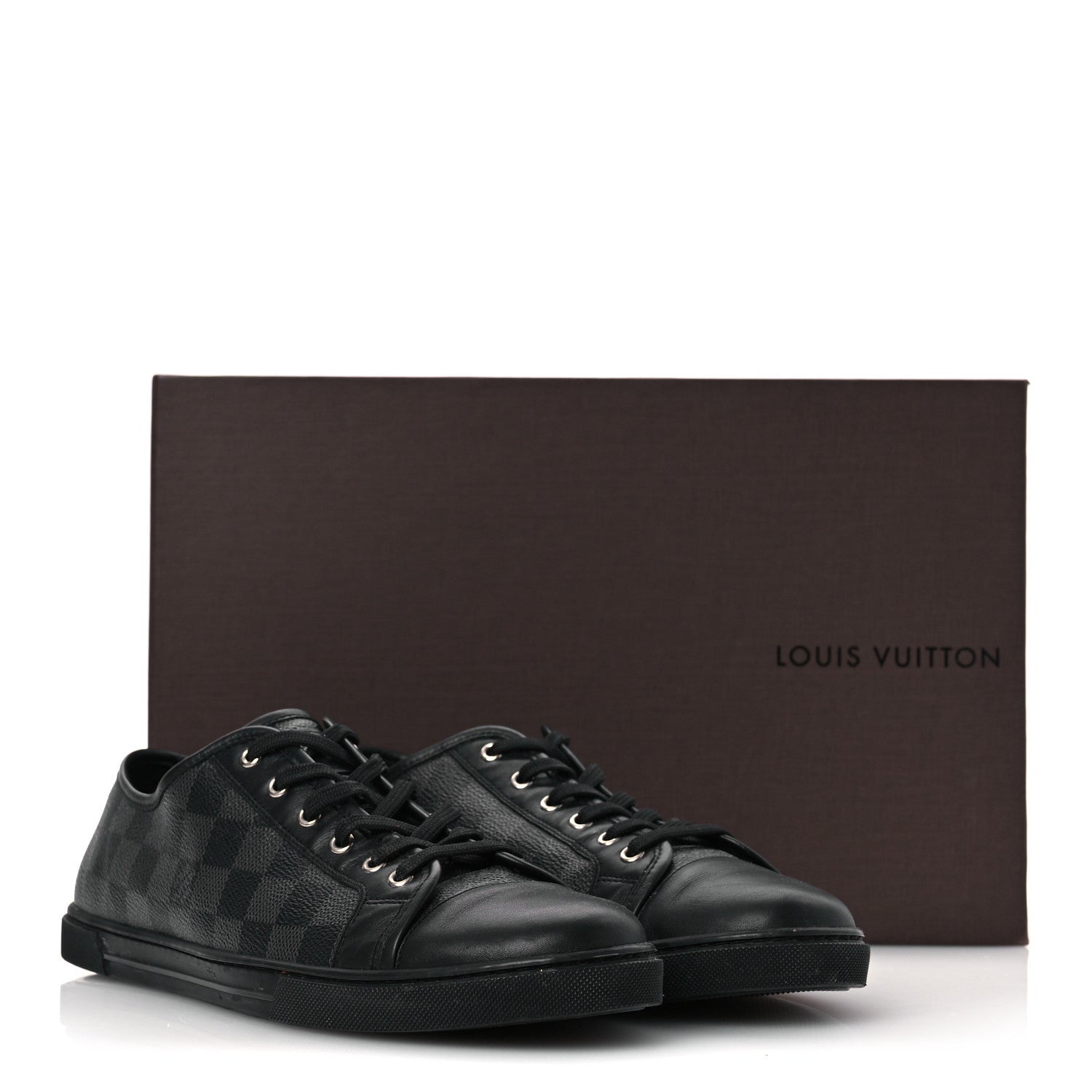 Louis Vuitton Calfskin Damier Graphite Sneakers 7.5