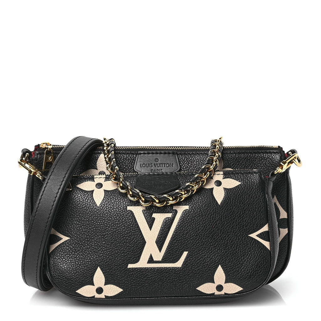 Louis Vuitton Empreinte Monogram Giant Multi Pochette Accessories Black Beige