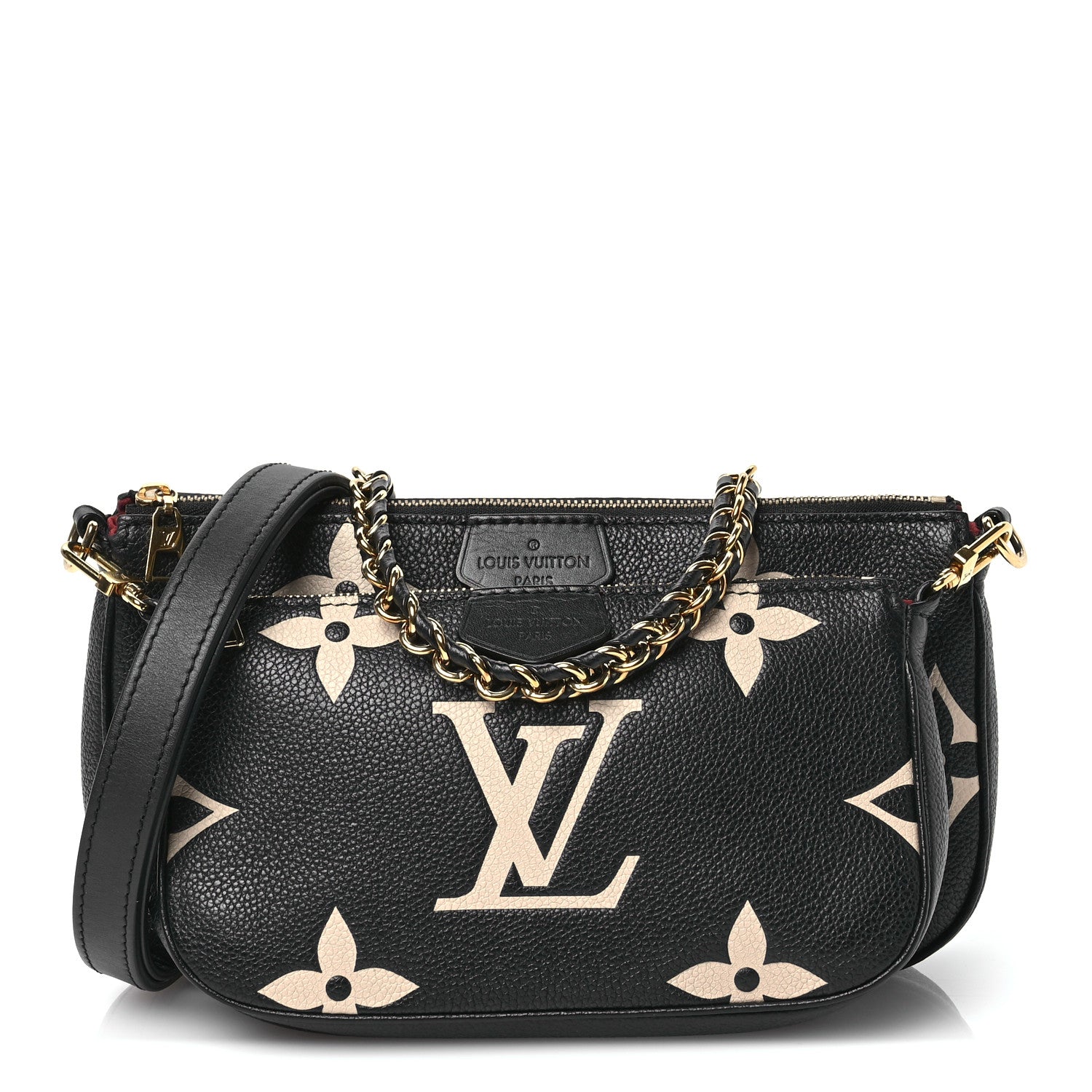 Louis Vuitton Empreinte Monogram Giant Multi Pochette Accessories Black Beige