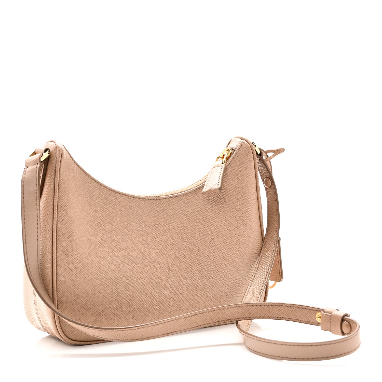 Prada Saffiano Lux Re-Edition Mini Shoulder Bag Cammeo