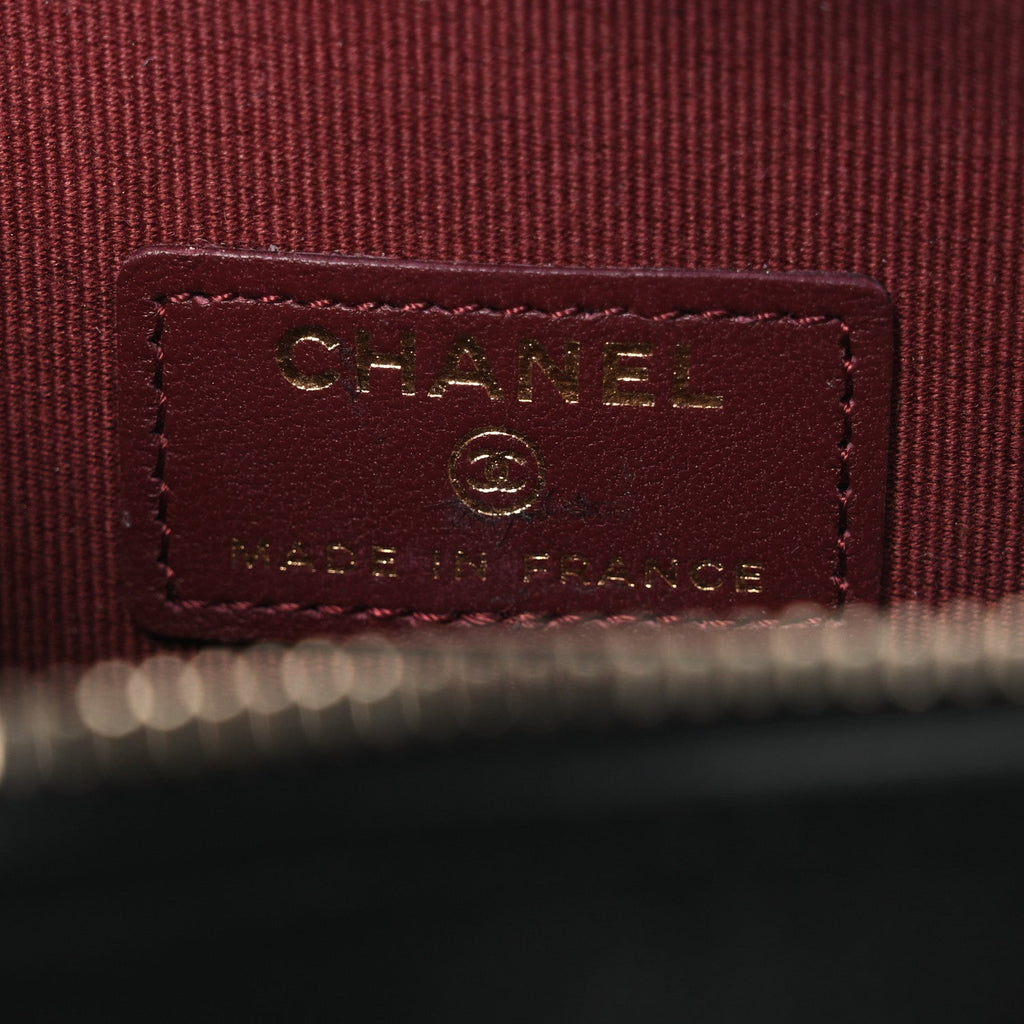 Chanel Lambskin Quilted CC In Love Heart Clutch With Chain Black