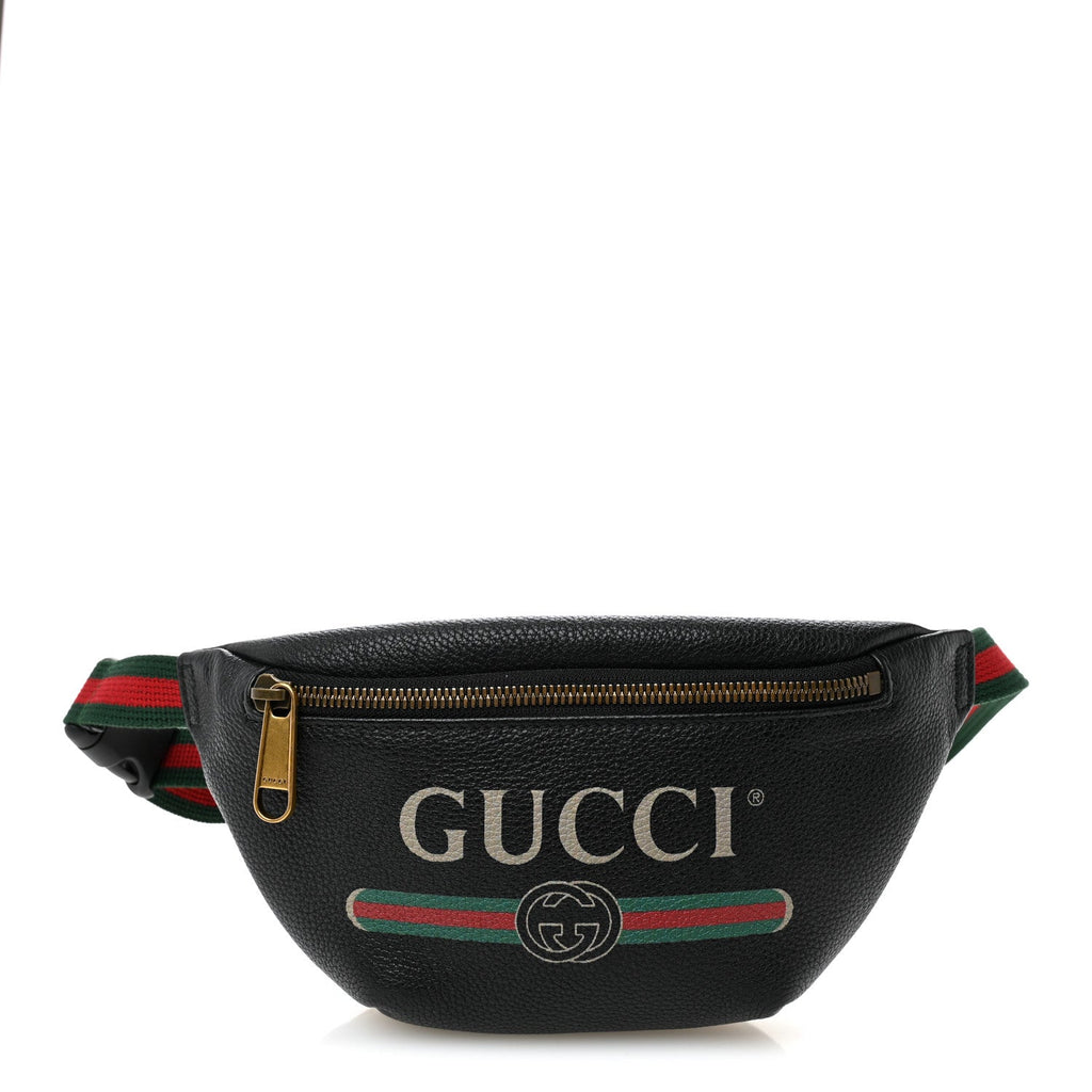 Gucci Grained Calfskin Small Logo Belt Bag Black