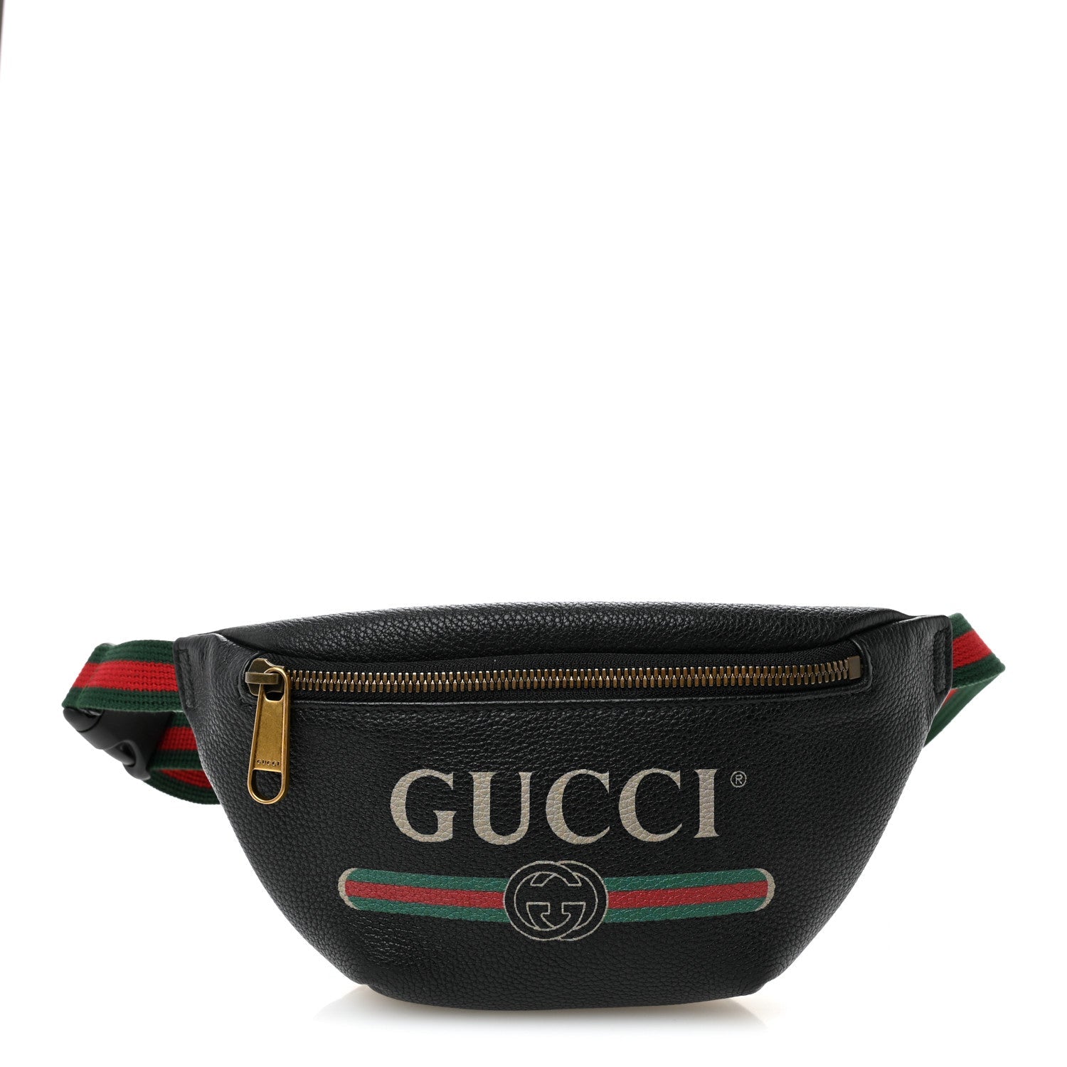 Gucci Grained Calfskin Small Logo Belt Bag Black