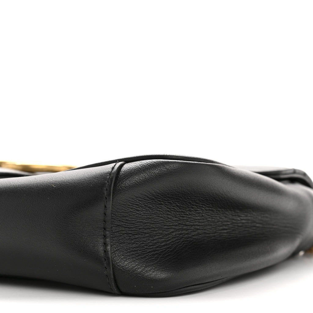 Gucci Calfskin Matelasse Small GG Marmont Shoulder Bag Black