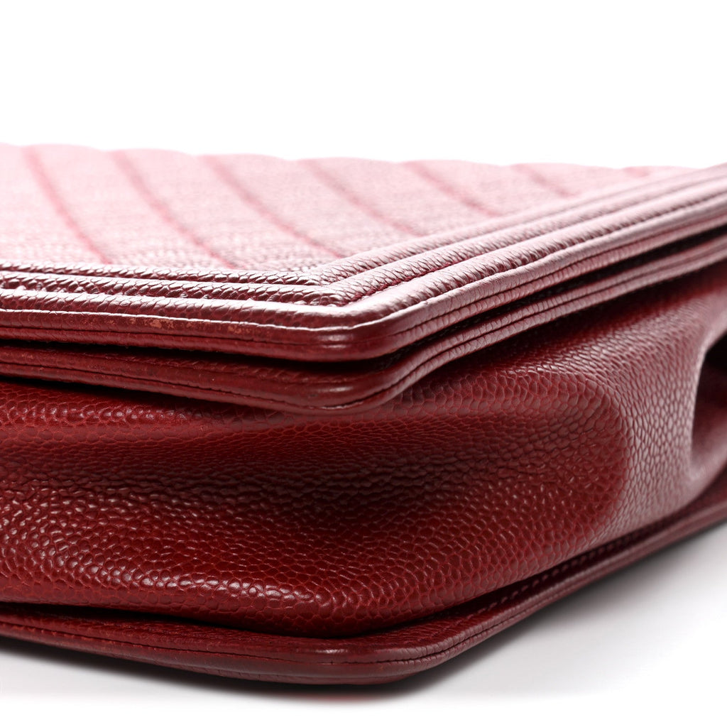 Chanel Caviar Quilted Large Boy Flap Dark Red