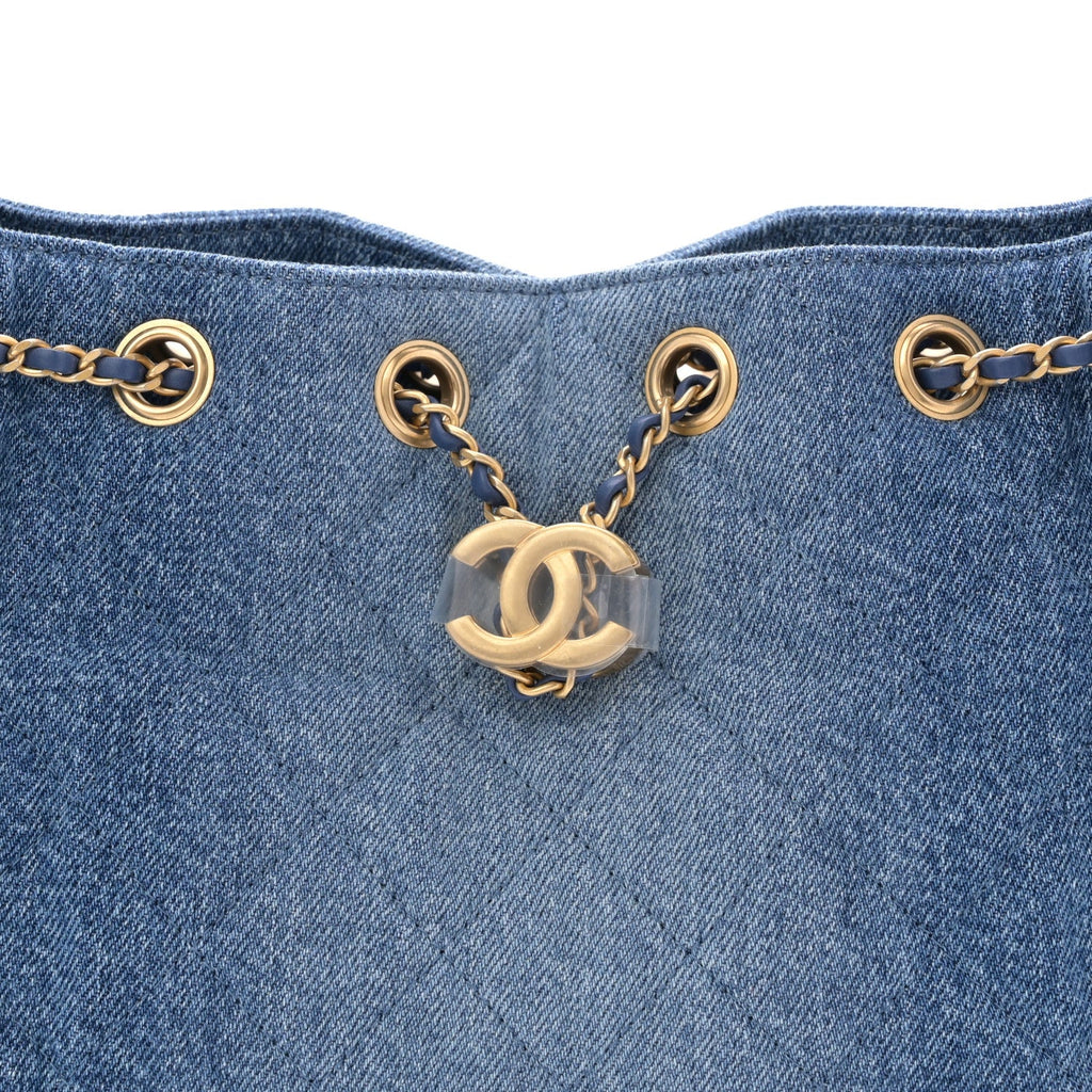 Chanel Washed Denim Quilted Mini Chanel 25 Handbag Blue