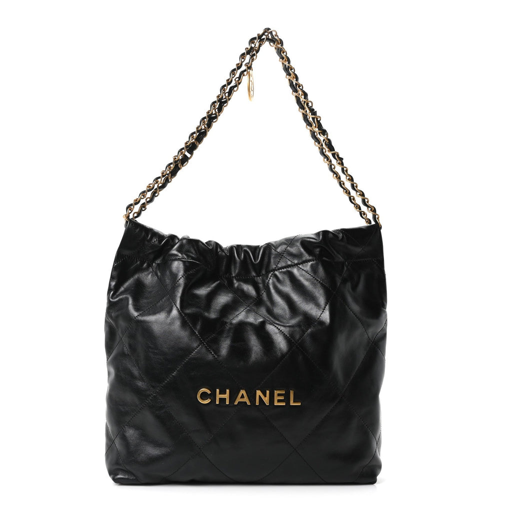 Chanel Shiny Calfskin Quilted Small Chanel 22 Black