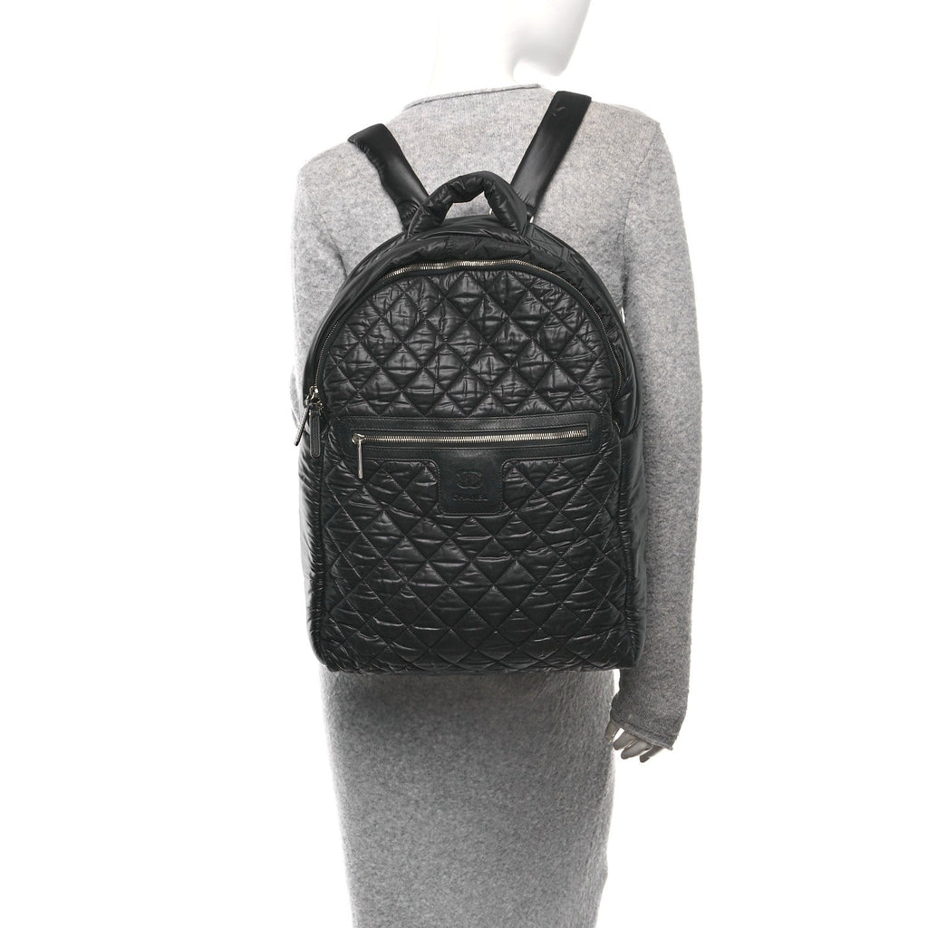 Chanel Nylon Quilted Coco Cocoon Backpack Black