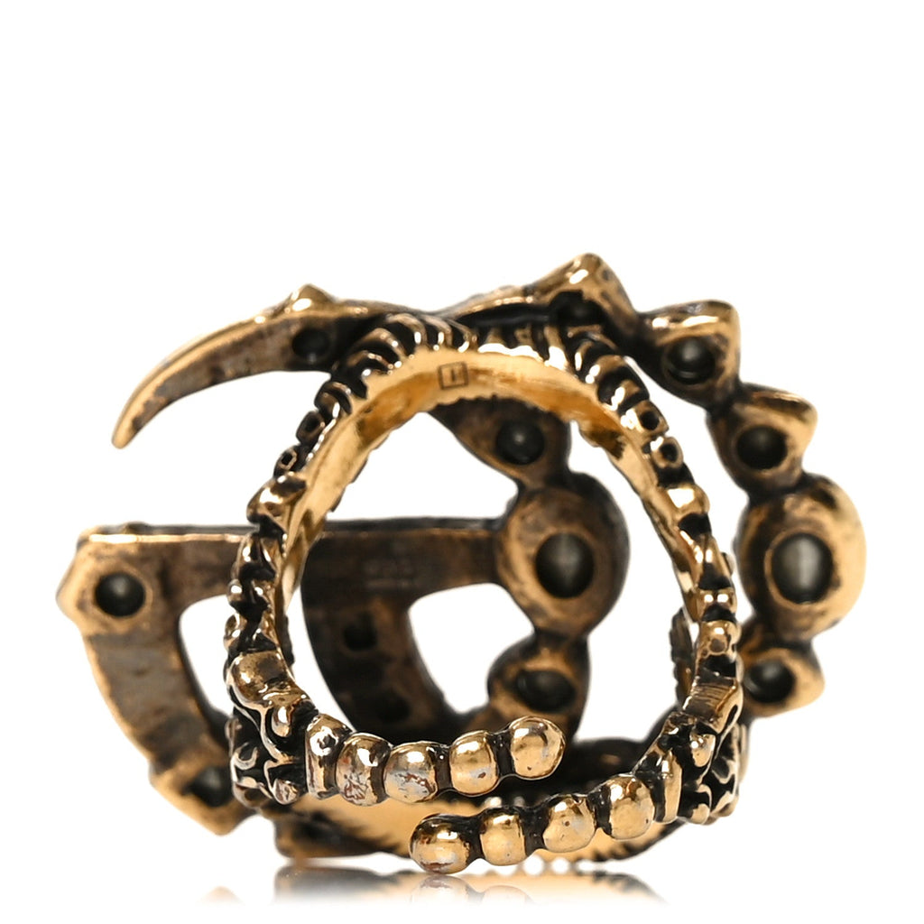 Gucci Crystal Double G Ring S Multicolor