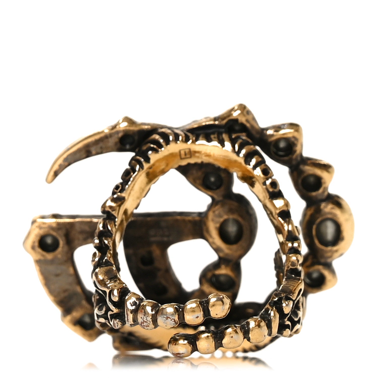 Gucci Crystal Double G Ring S Multicolor