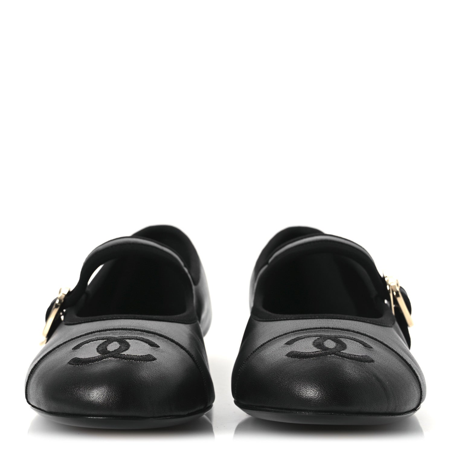 Lambskin Mary Jane Flats 37.5 Black