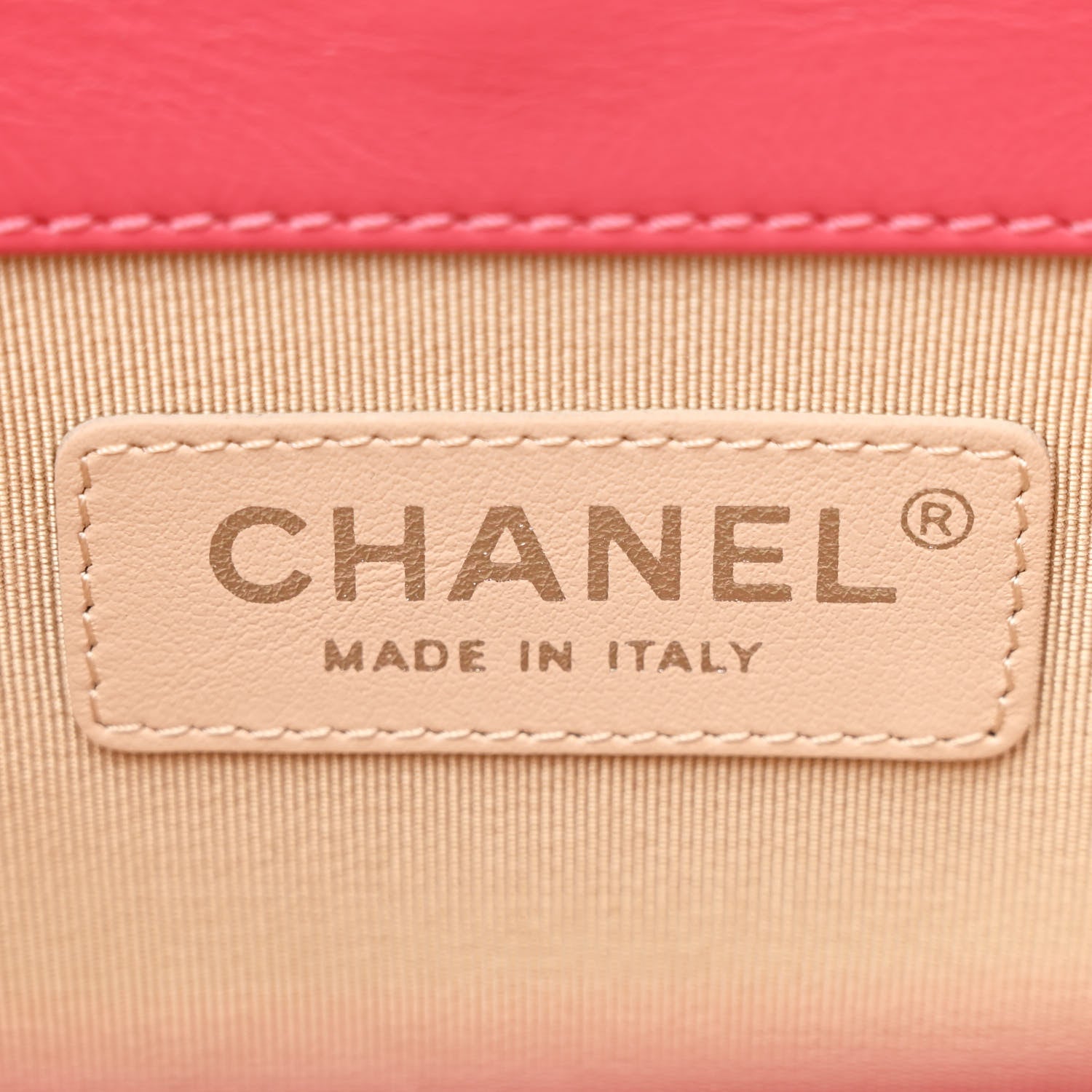 Chanel Calfskin Raffia Small Take Away Vanity Case Bag Pink Beige