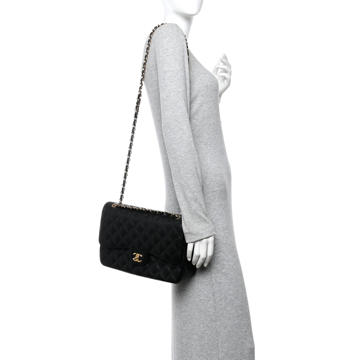 Chanel Caviar Quilted Jumbo Double Flap Black