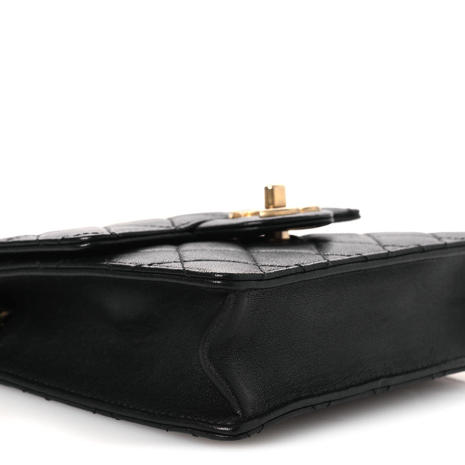 Chanel Goatskin Quilted Chic Pearls Flap Black