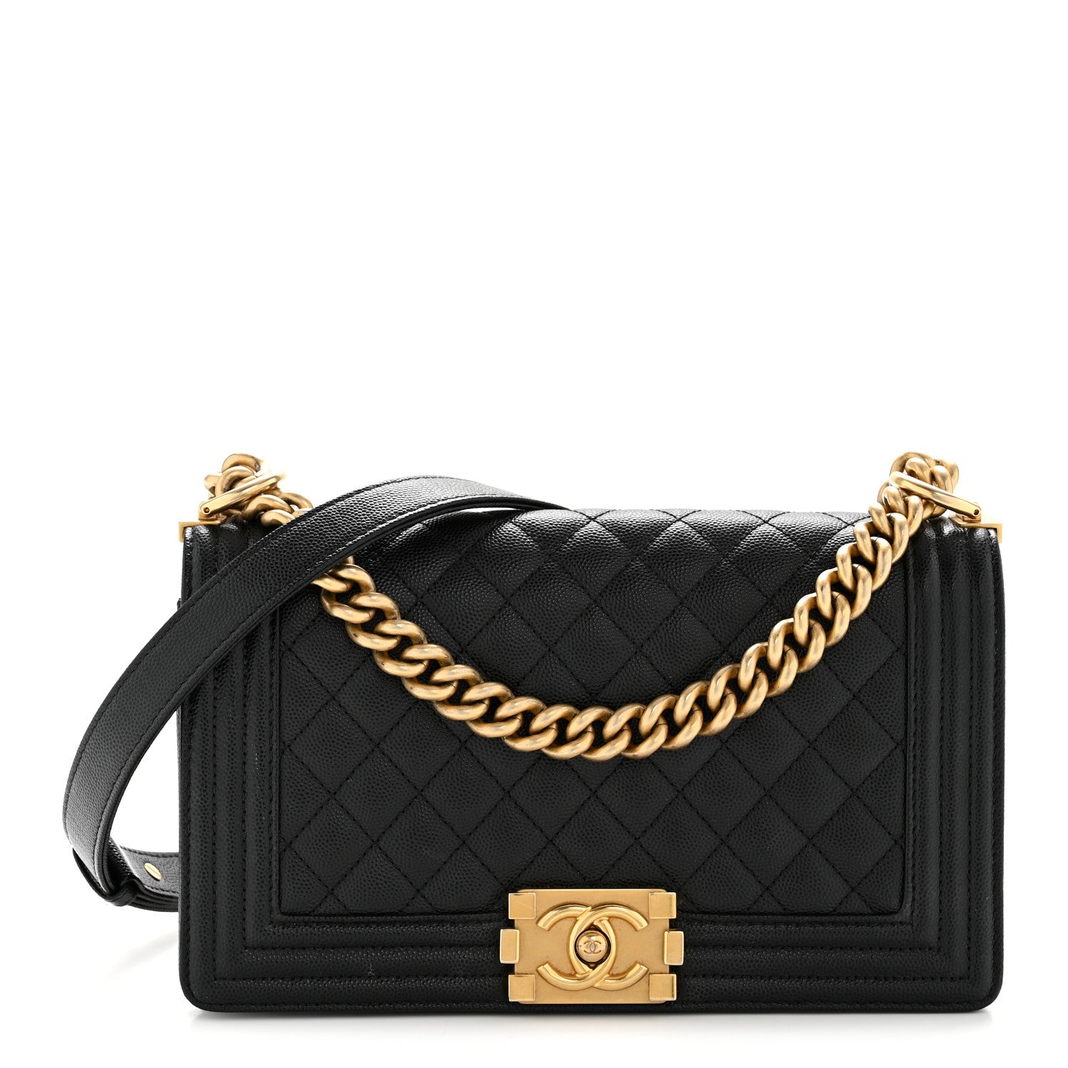 Chanel Caviar Quilted Medium Boy Flap Black