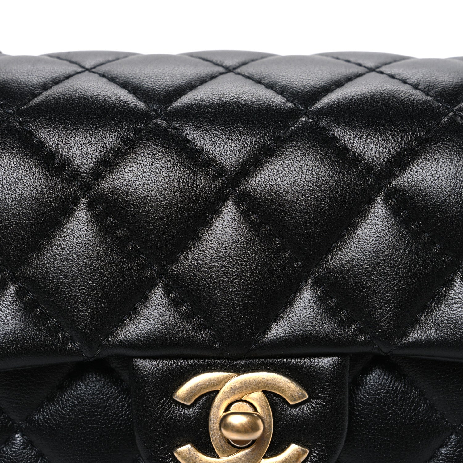 Chanel Caviar Calfskin Quilted Small Top Handle Flap Black