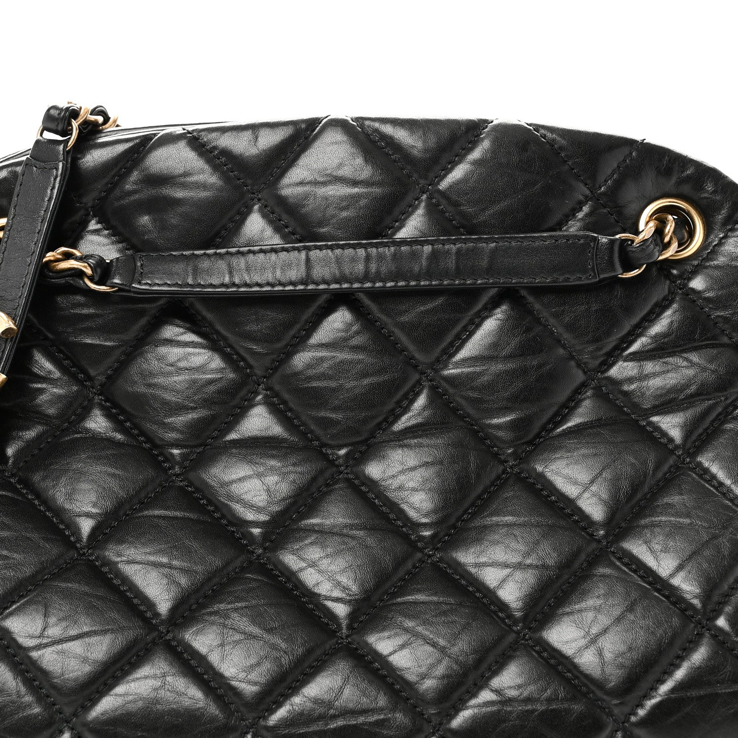 Chanel Aged Calfskin Large Just Mademoiselle Bowling Bag Black