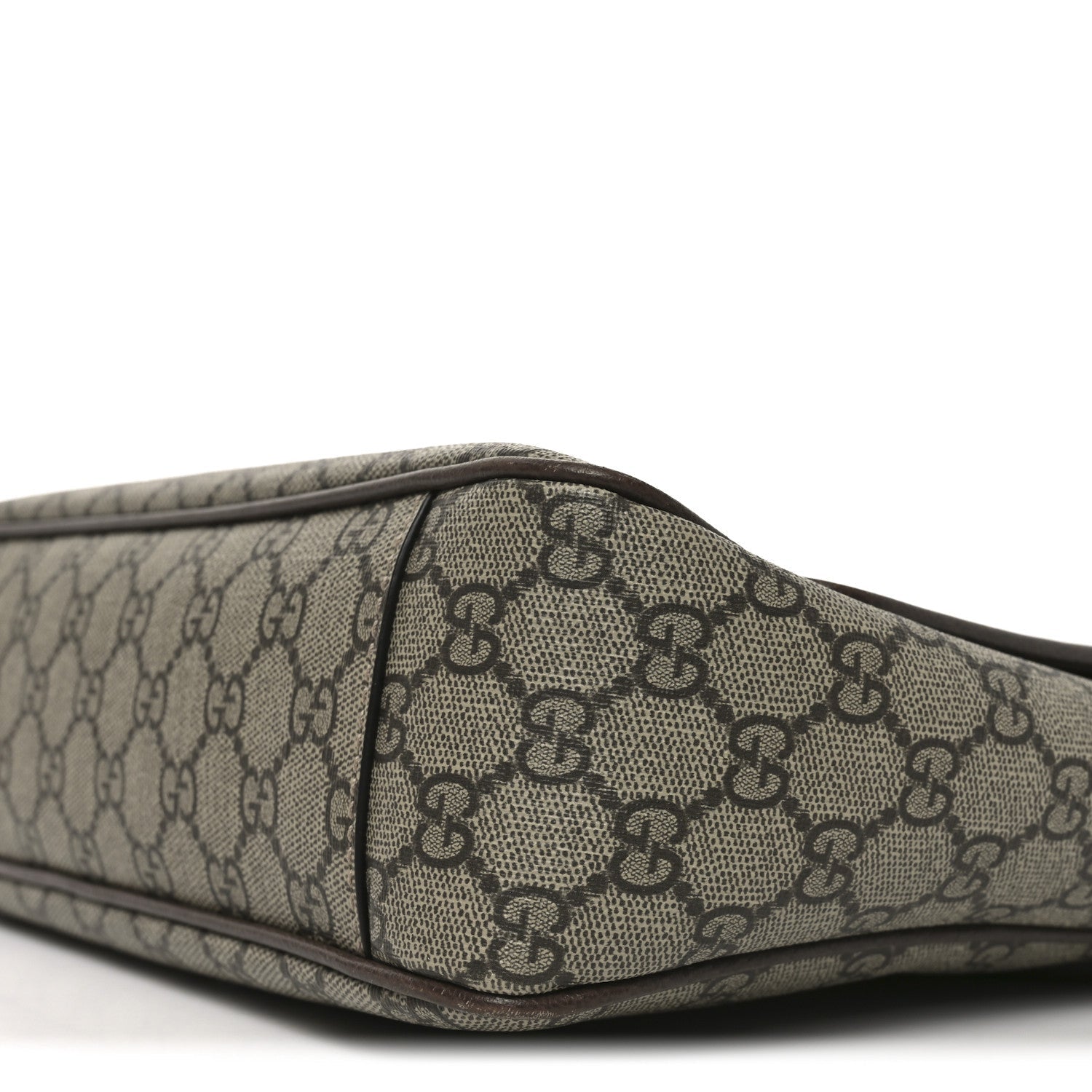 Gucci Tender GG Supreme Monogram Textured Dollar Calfskin Ophidia Messenger Bag Beige Ebony Dark Brown