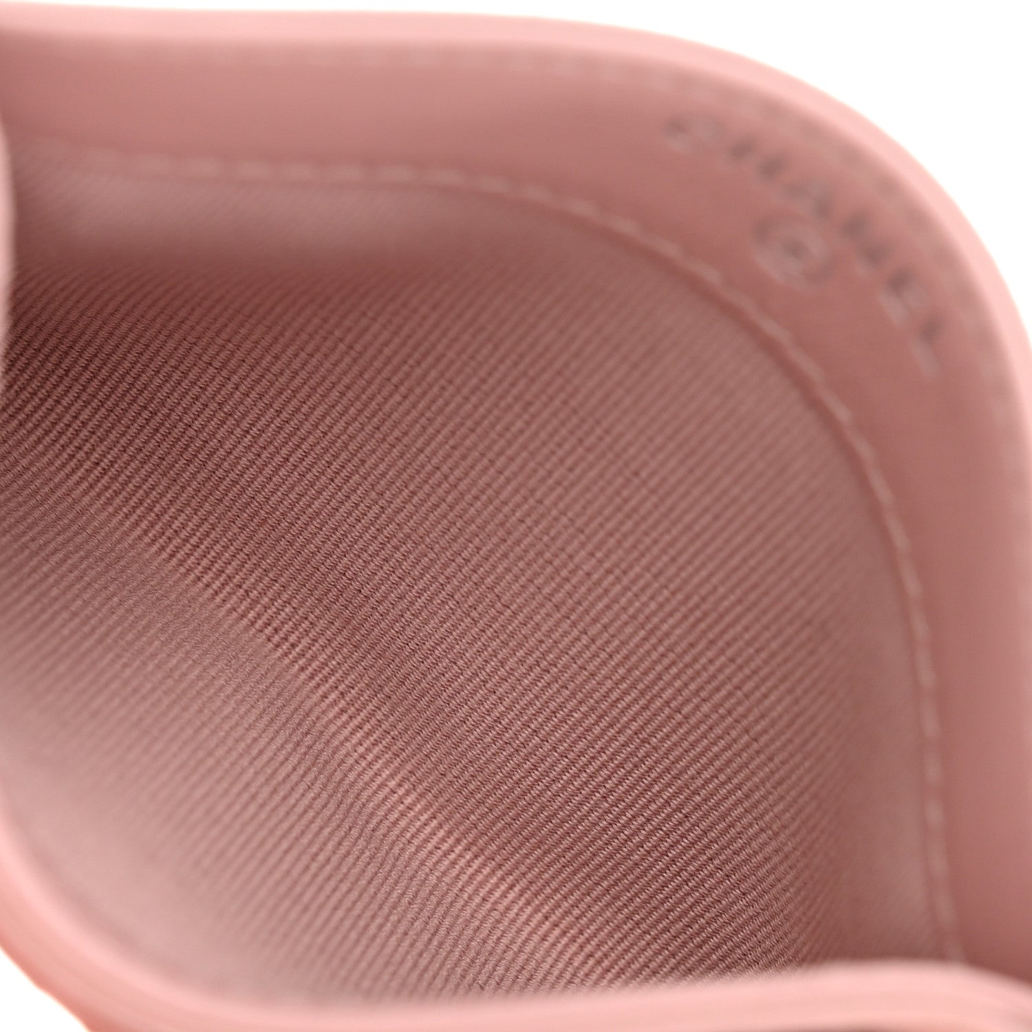 Caviar Quilted Card Holder Light Pink