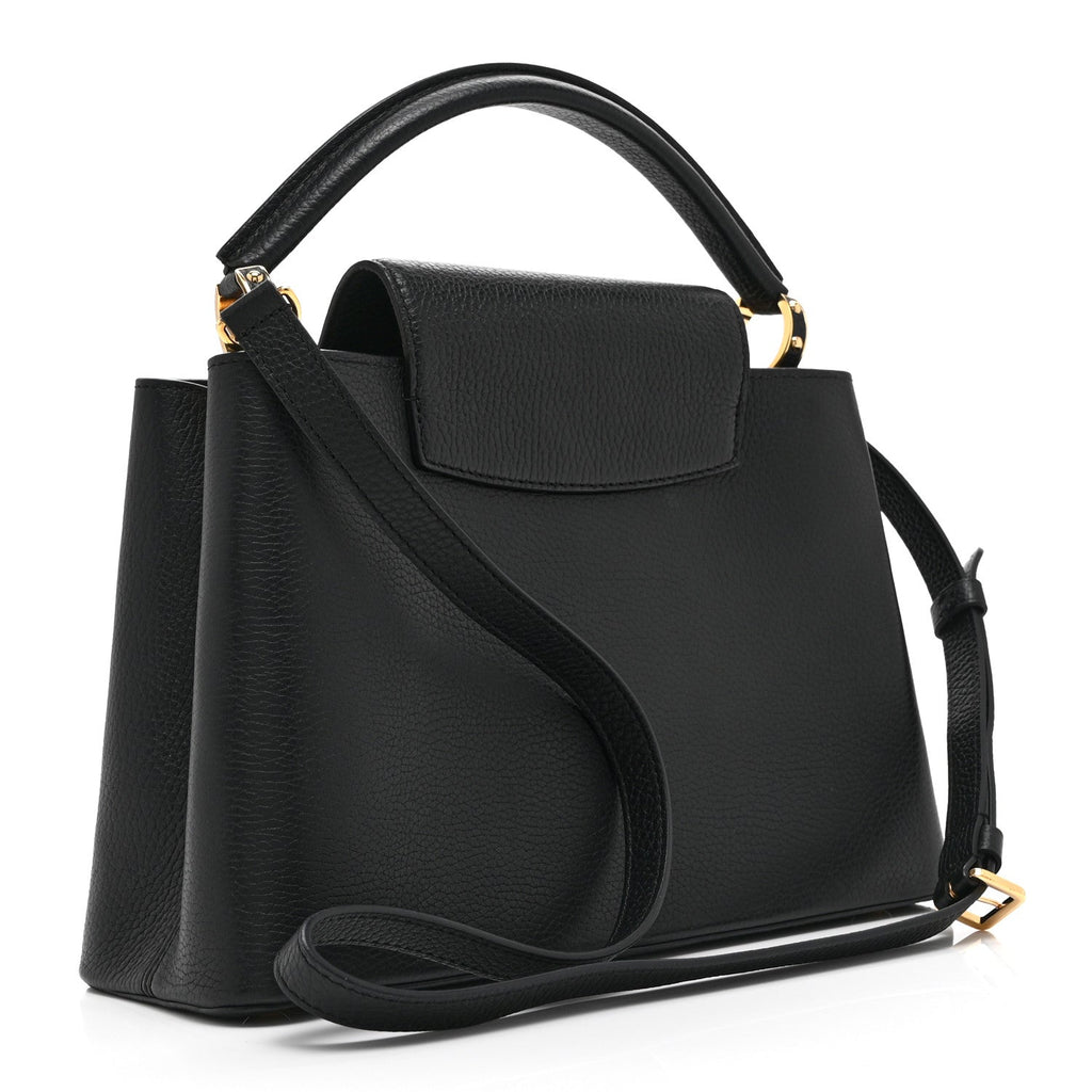 Louis Vuitton Taurillon Mechanical Flowers Capucines PM Black