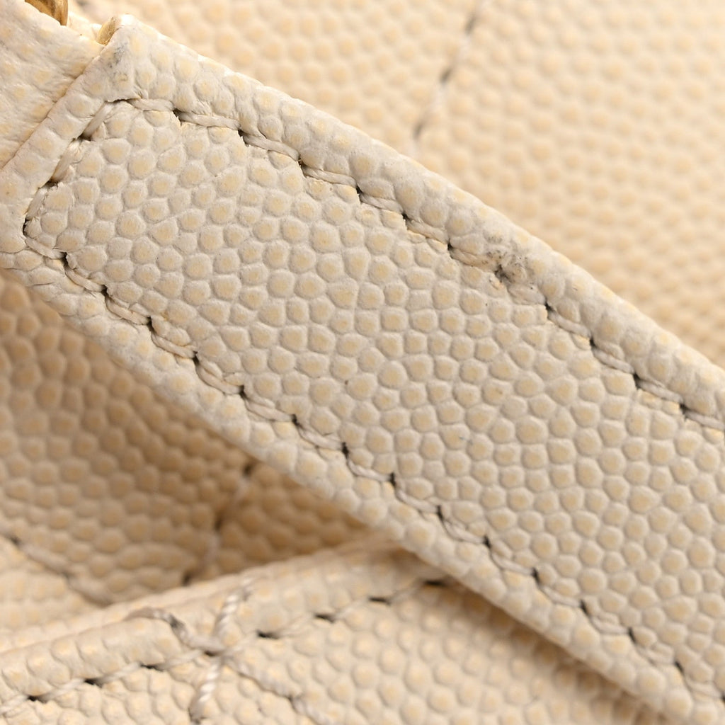 Chanel Caviar Lizard Quilted Small Coco Handle Flap Ivory