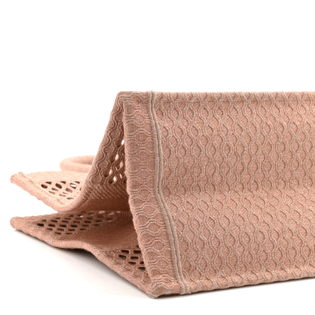 Christian Dior Mesh Embroidered Medium Book Tote Clay