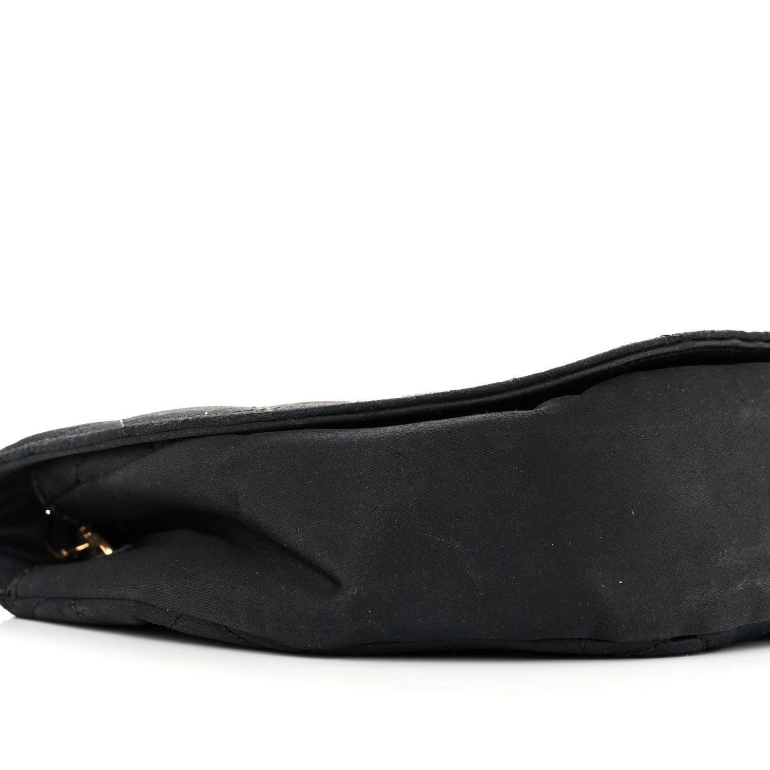 Chanel Satin Quilted Half Moon Flap Black