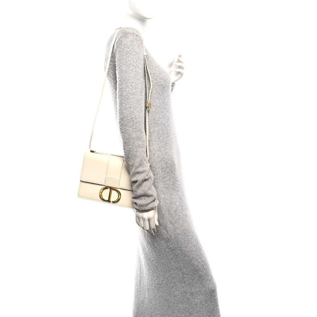 Christian Dior Box Calfskin 30 Montaigne Flap Bag Latte