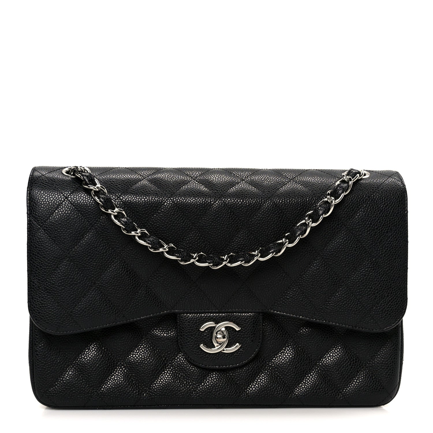 Chanel Caviar Quilted Jumbo Double Flap Black