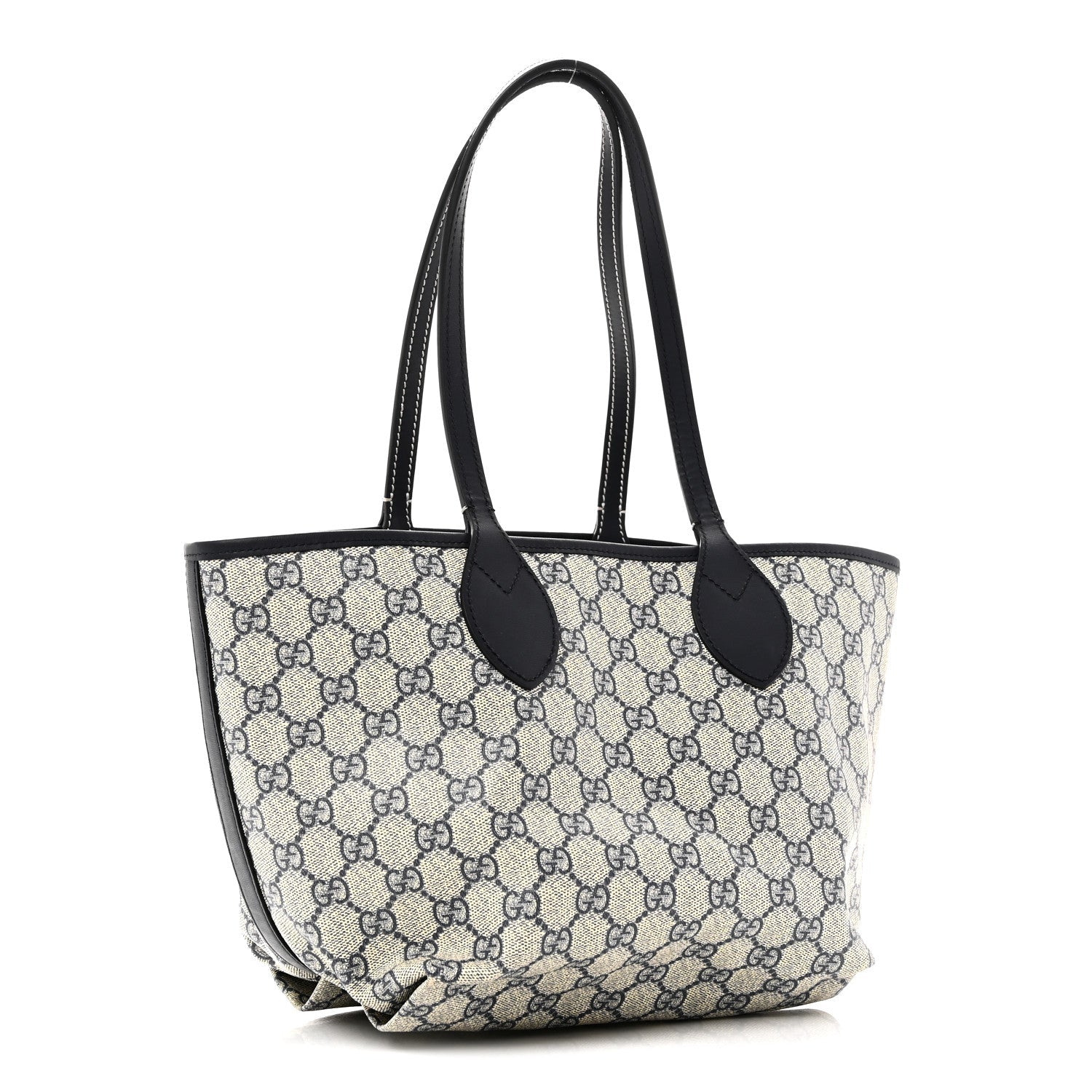 Gucci GG Supreme Monogram Denim Small Totissima Reversible Tote Beige Blue