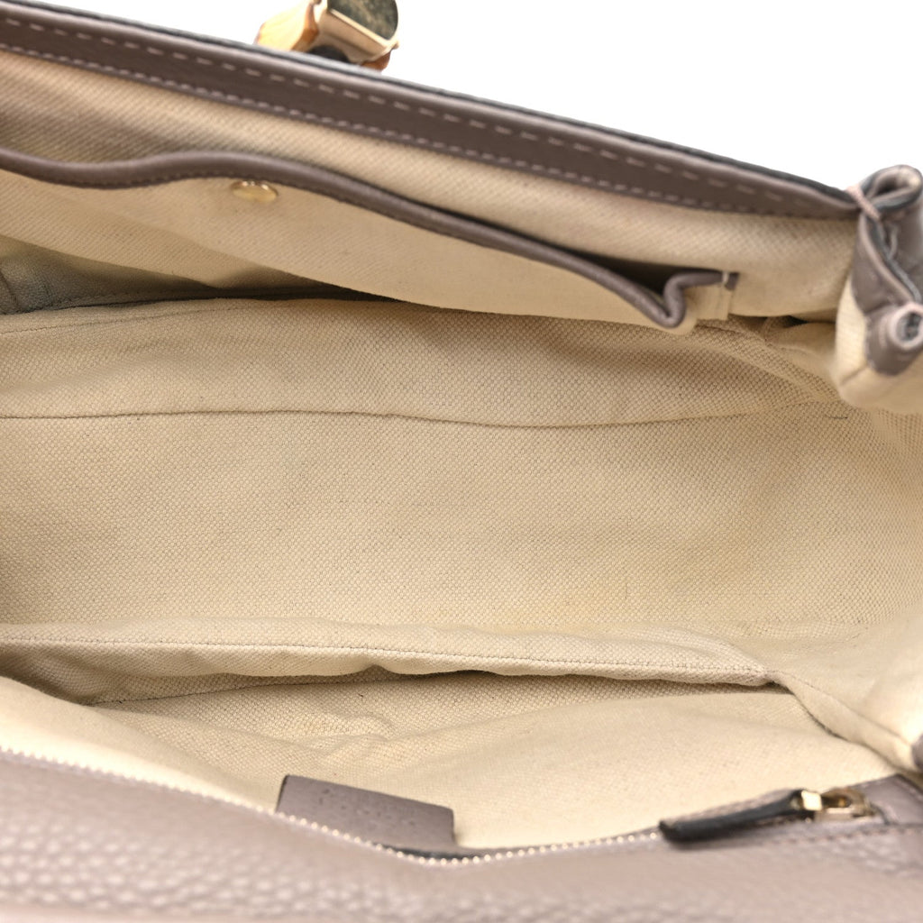 Gucci Calfskin Medium New Bamboo Top Handle Bag Mauve