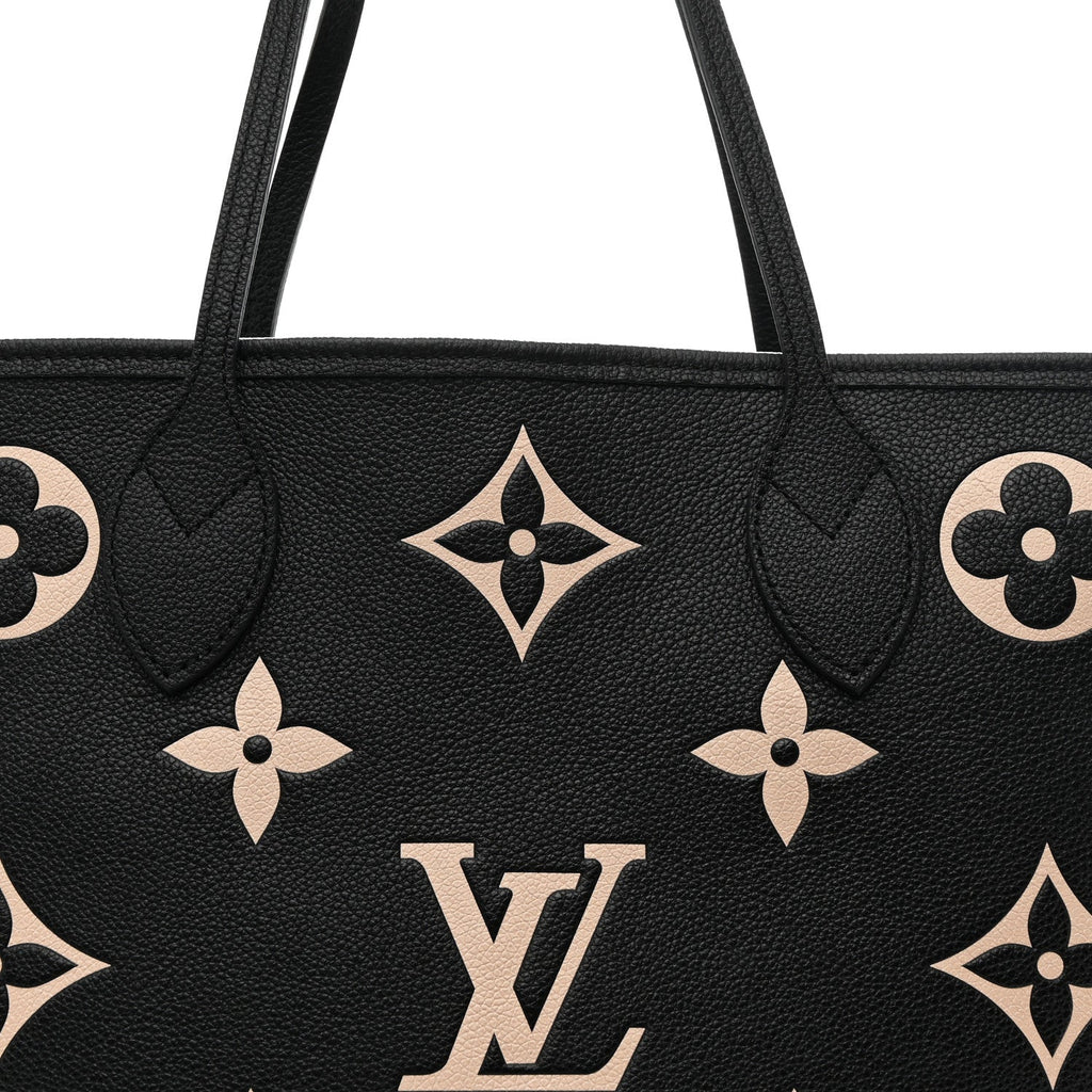 Louis Vuitton Empreinte Monogram Giant Neverfull MM Black Beige