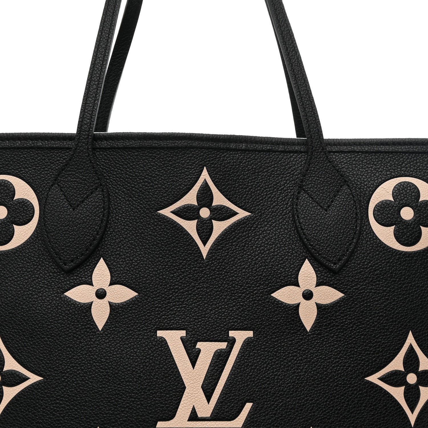 Louis Vuitton Empreinte Monogram Giant Neverfull MM Black Beige