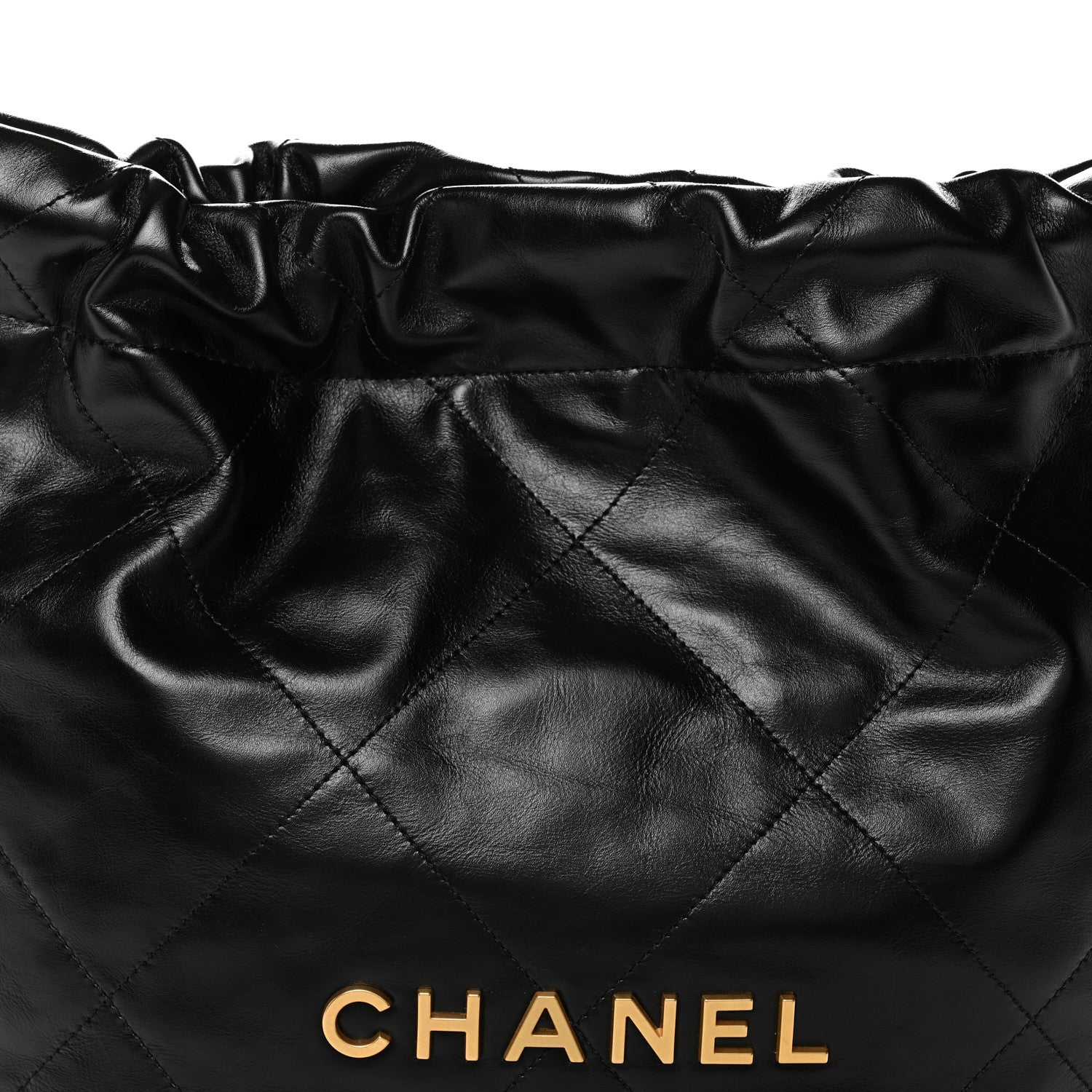 Chanel Shiny Calfskin Quilted Small Chanel 22 Black