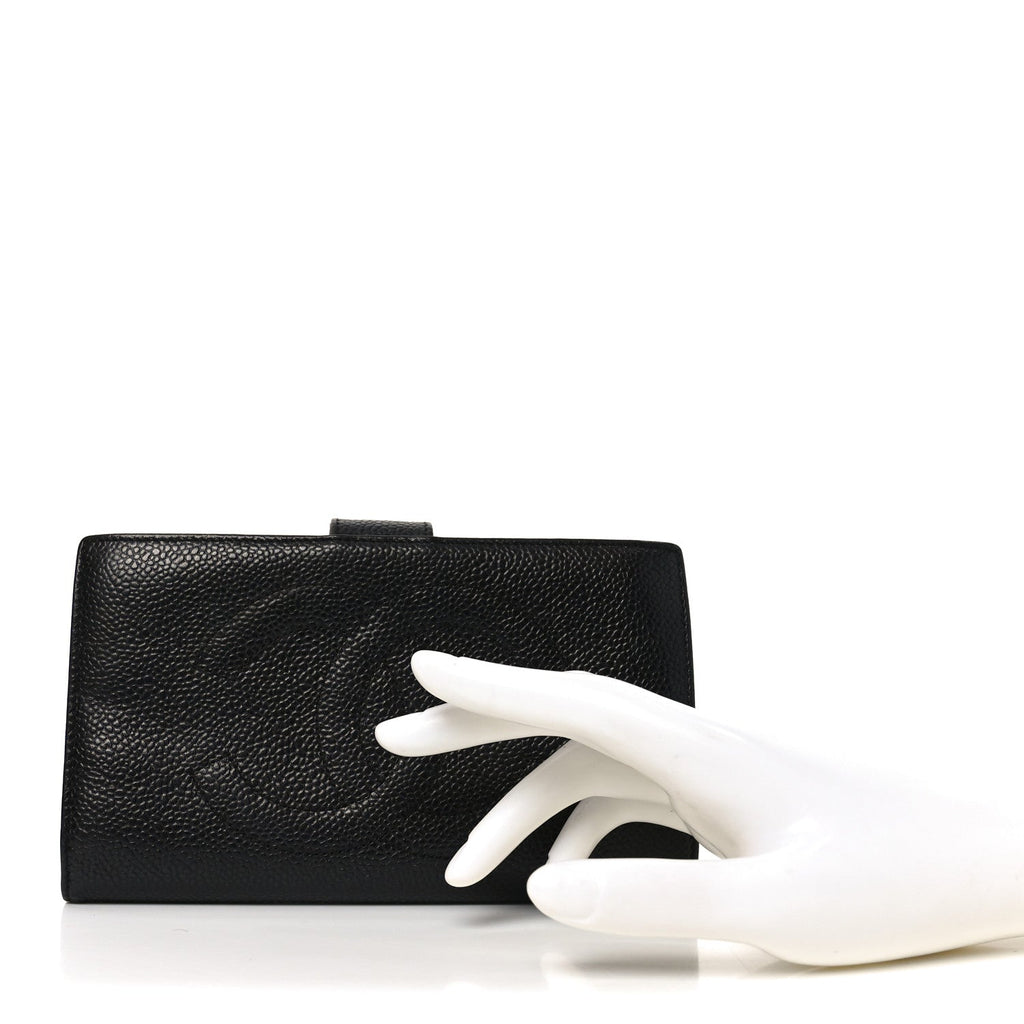 Caviar Timeless CC French Wallet Black