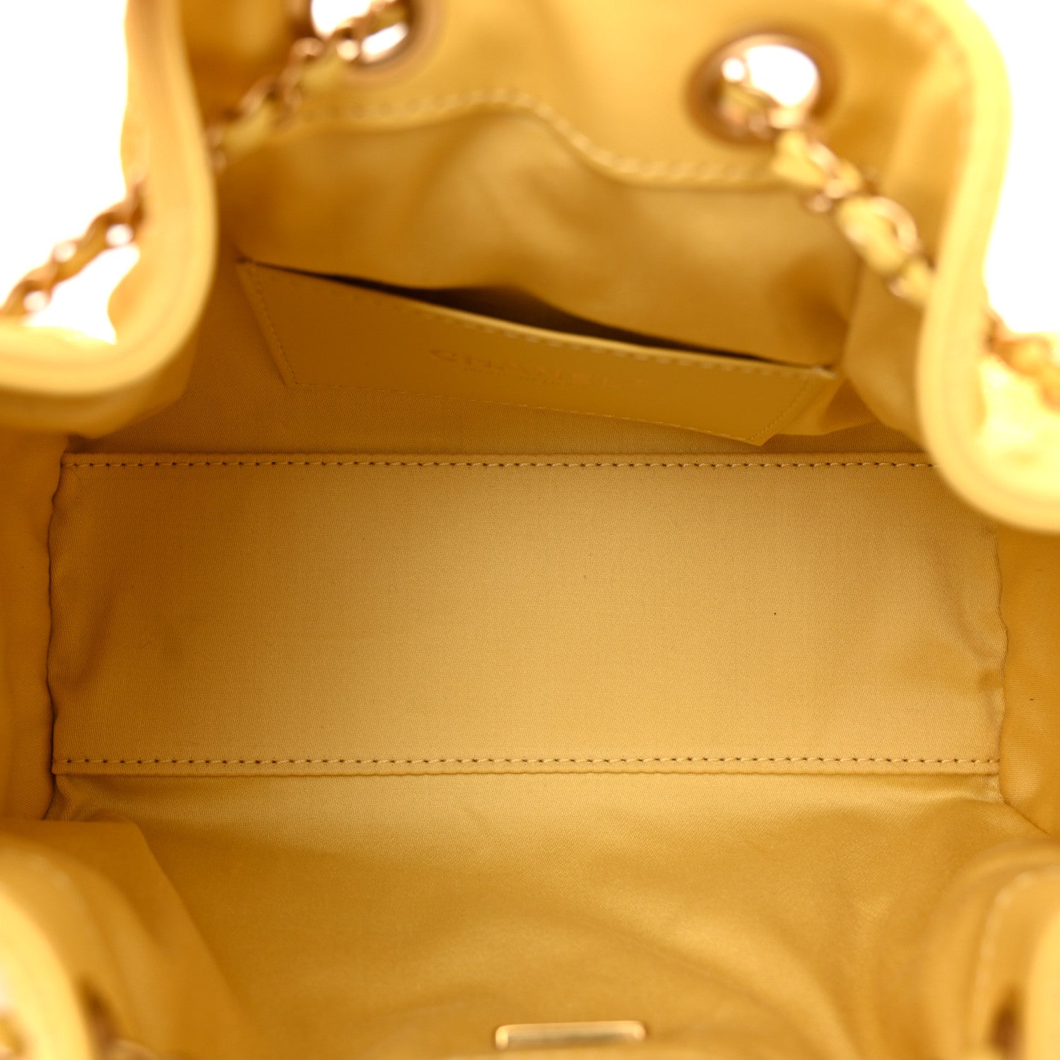 Chanel Suede Quilted Mini Chanel 25 Handbag Yellow