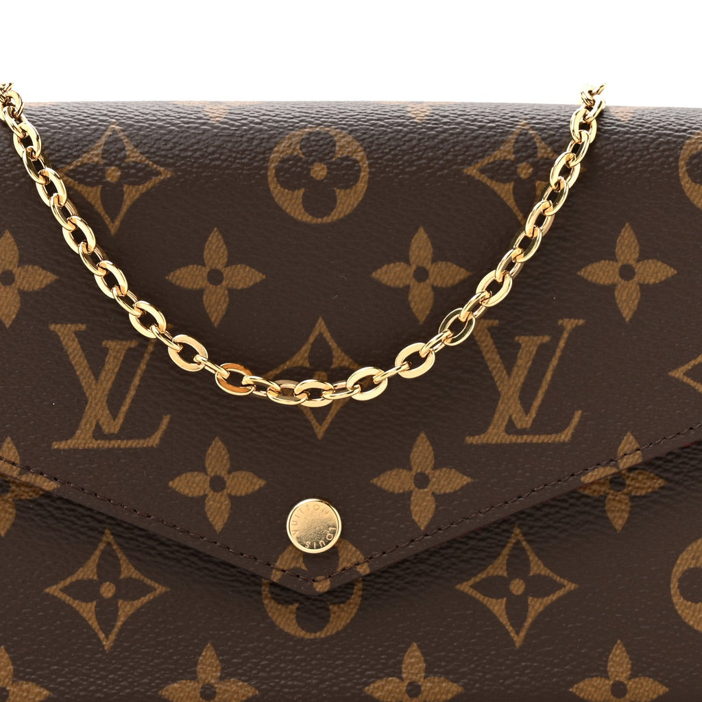 Louis Vuitton Monogram Pochette Felicie Chain Wallet Fuchsia